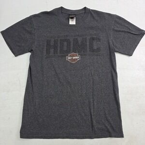 Harley Davidson Motorcycles Virginia Beach Raised Logo Gray T-Shirt Men's Sz M